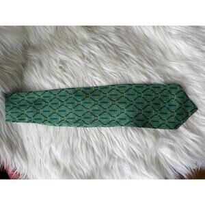 Green Patterned Men's Silk Tie